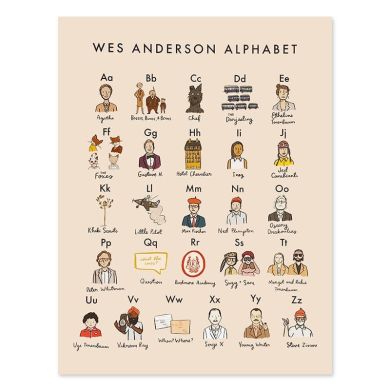 Wes Anderson Alphabet Canvas Art - Image 1
