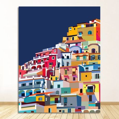 Amalfi Coast Landscape Painting Canvas Art - Image 1