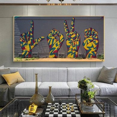 Graffiti Love Hand Canvas Art - Image 2
