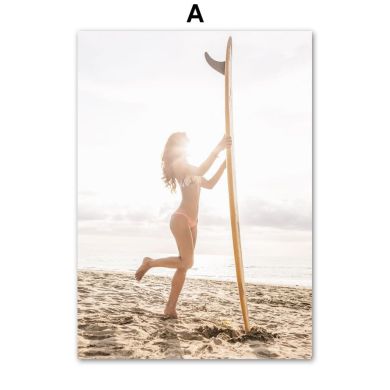 Bikini Surfer Gallery Wall Canvas Art - Image 5