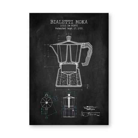 Coffee Pot Patent Blueprint Canvas Art - Image 14