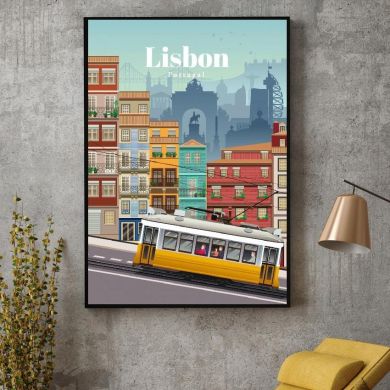 Travel To Lisbon Canvas Art - Image 3