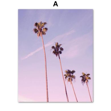 Sea Beach Bus Purple Sky Surf Canvas Art - Image 5