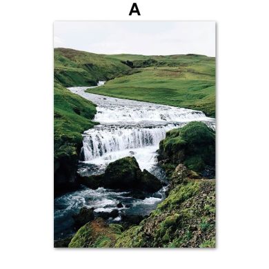 Waterfall Cliff Gallery Wall Canvas Art - Image 5