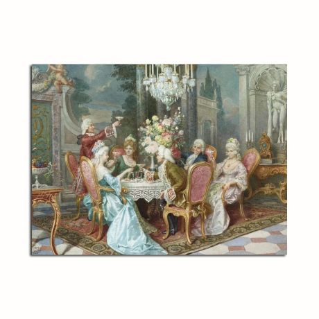 Classical Court Noble Drinking Party Canvas Art - Image 1