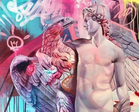 Orphical Hymn To David and Eagle Canvas Art - Image 1