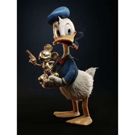 Donald Duck Smoke Cigarette Canvas Art - Image 1
