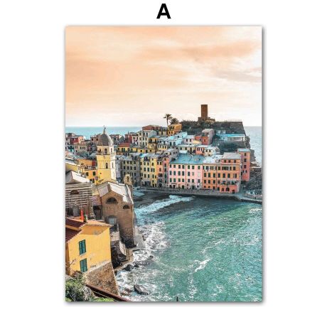 Amalfi Coast Santorini Resort Canvas Art - Image 5