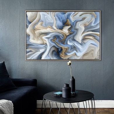Abstract Flower Pattern Marble Canvas Art - Image 3