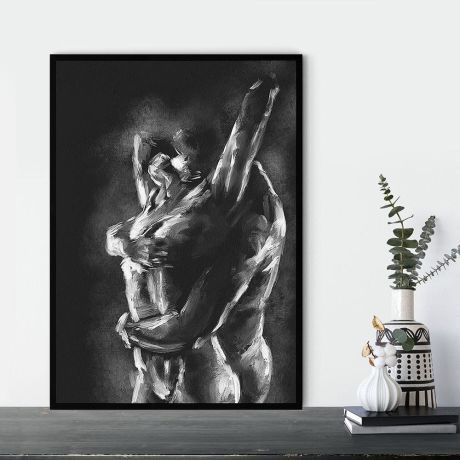 African King & Queen Nude Lover Canvas Art - Image 2