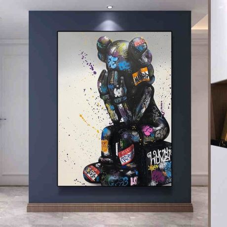 Lonely Kaws Graffiti Canvas Art - Image 2