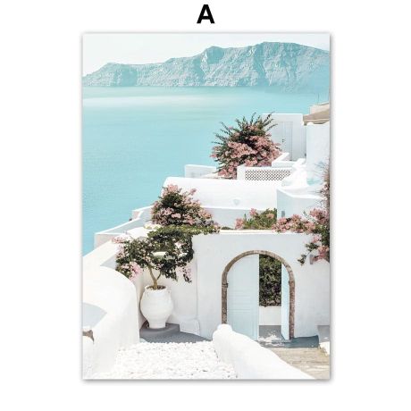 Pink Aegean Sea Gallery Wall Canvas Art - Image 6