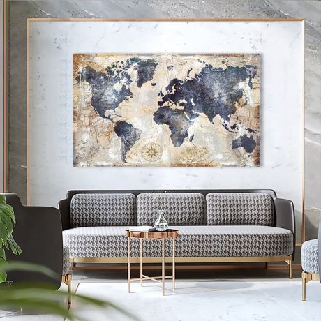 Vintage World Map Canvas Art - Image 5