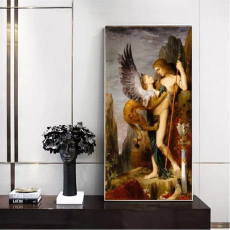 Oedipus and the Sphinx Canvas Art - Image 1