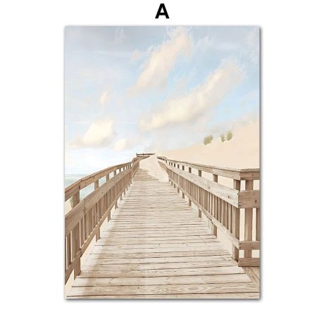 Wooden Pier Bridge Island Gallery Wall Canvas Art - Image 6