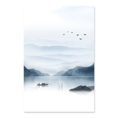 Misty Lake Mountain Canvas Art - Image 7