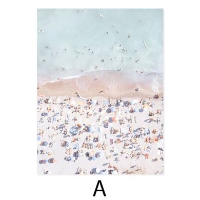 Summer Beach Ariel Vacation Gallery Wall Canvas Art - Image 6