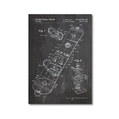 Vintage Snowboard Patent Blueprint Canvas Art - Image 7