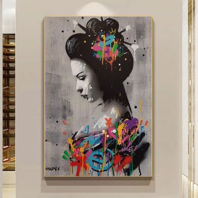 Memoir of Geisha Graffiti Canvas Art - Image 4