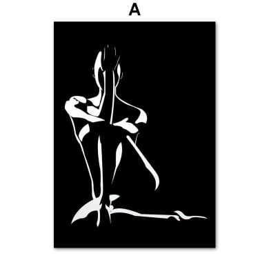 Nude Lady Silhouette Gallery Wall Canvas Art - Image 5