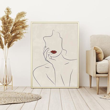 Mid Century Nude Lines Canvas Art - Image 5