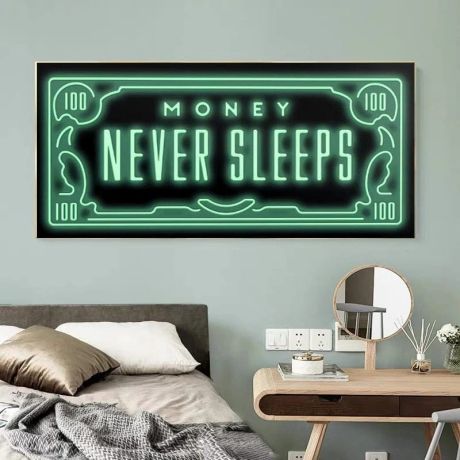 Money Never Sleeps Canvas Art - Image 2