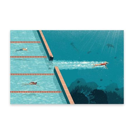 David Hockney Swimming Pool Painting Canvas Art - Image 7