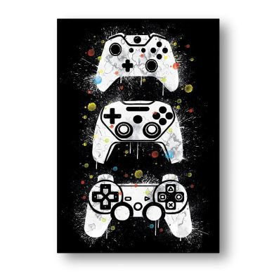 Video Game Controllers Collections Canvas Art - Image 5