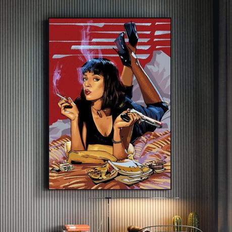 Vintage Smoking Lady Canvas Art - Image 2