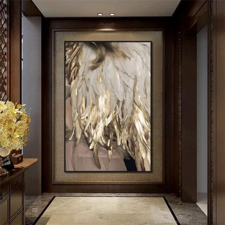 Gold Feather Canvas Art - Image 2