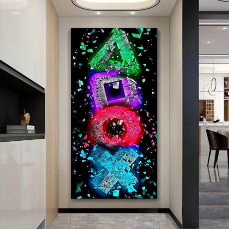 Graffiti Playstation Buttons Canvas Art - Image 2