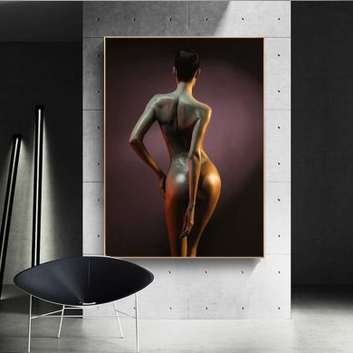 Erotic Nude Lady Figure Canvas Art - Image 2