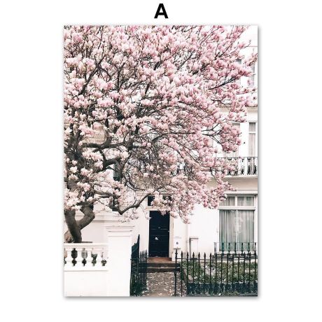 Sakura Rose Paris Fountain Gallery Wall Canvas Art - Image 5