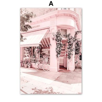 Pink Perfume Flower Cafe Canvas Art - Image 6