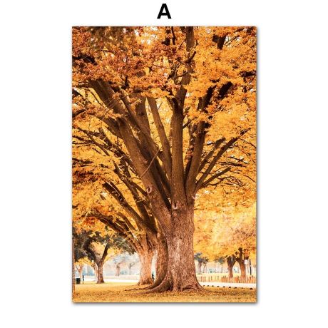Autumn Pine Forest Castle Gallery Wall Canvas Art - Image 6