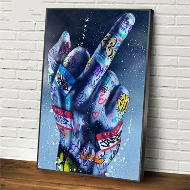 Middle Finger Gesture Street Art - Image 2