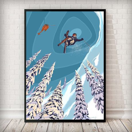 Retro Addicted to Powder Alpine Adventure Revelstoke Canvas Art - Image 4