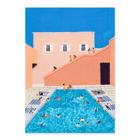 Summer Pool Party Gallery Wall Canvas Art - Image 1