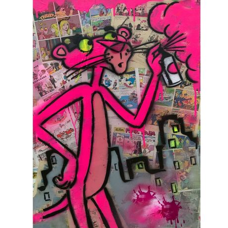 Graffiti Pink Panther Canvas Art - Image 6