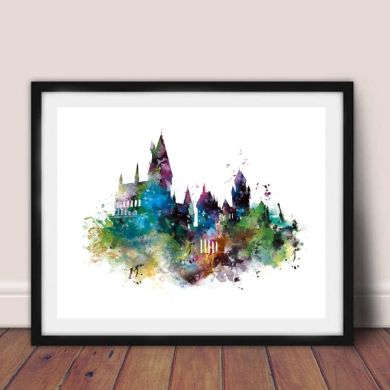 Watercolor Hogwarts Castle Canvas Art - Image 2