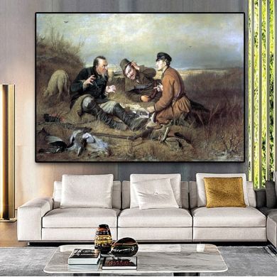 Hunters at Rest By Vasilij Perov Canvas Art - Image 2