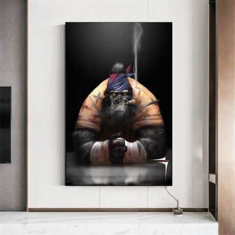Smoking Gorilla Canvas Art - Image 2