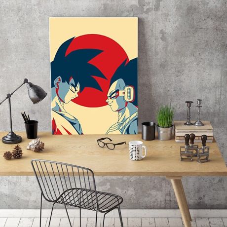 Retro Goku Vegeta Canvas Art - Image 1