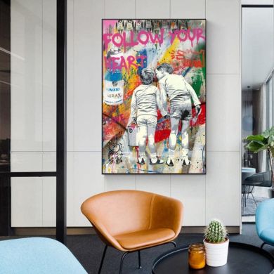 Graffiti Follow your Heart Canvas Art - Image 2