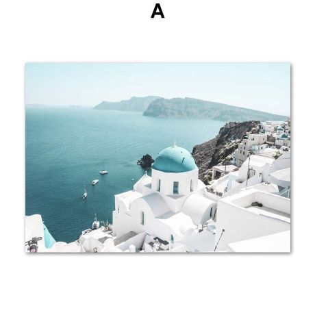 Summer In Santorini Resort Gallery Wall Canvas Art - Image 8