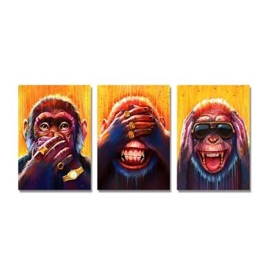 Three Thinking Monkeys Canvas Art - Image 2