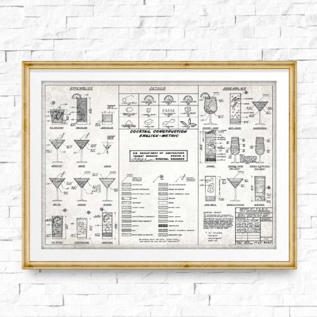 Cocktail Construction Chart Canvas Art - Image 5