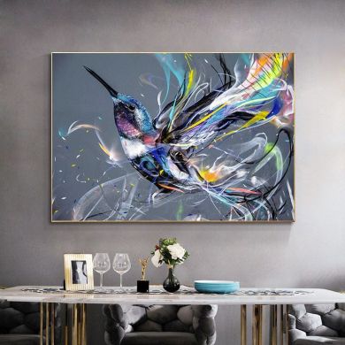 Graffiti Hummingbird Canvas Art - Image 3
