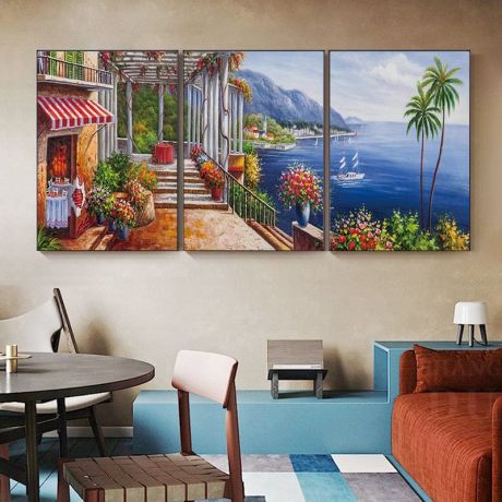 Seaside House Scenery Canvas Art - Image 2