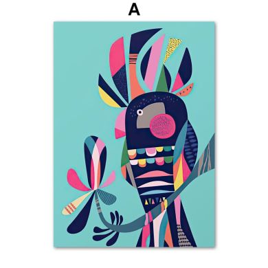 Geometry Abstract Animals Gallery Wall Canvas Art - Image 5